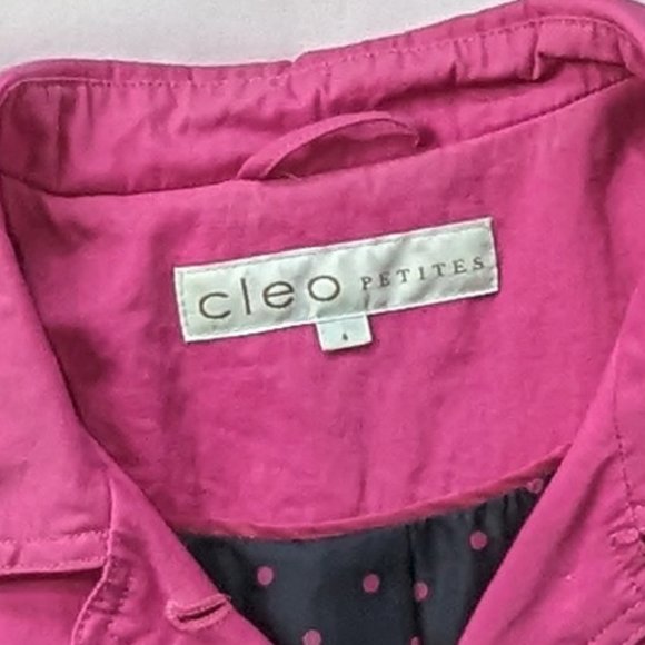 Petite lightweight pink spring trench coat with gold buttons size 4 Cleo GUC - Picture 6 of 10